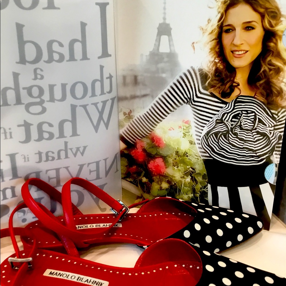 Manolo Blahnik ankle strap flats